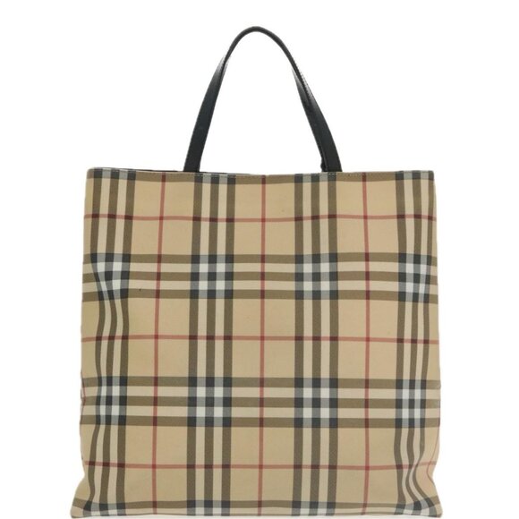 BURBERRY Nova Check Tote Bag PVC Beige Auth - Picture 3 of 15